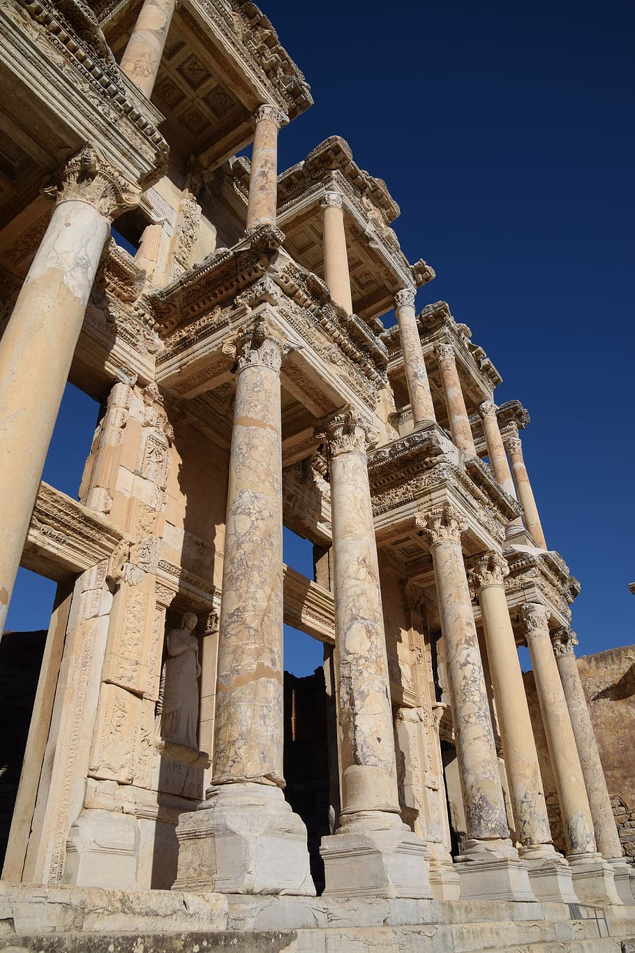 ancient, library of celsus, ephesus, selcuk, architecture, turkey, HD wallpaper