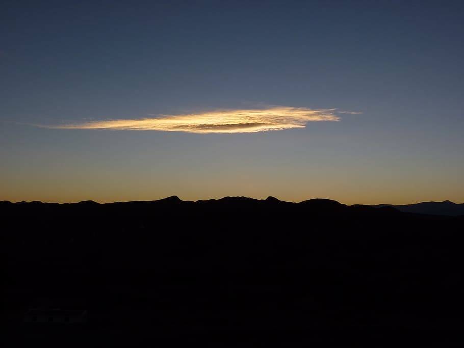 silhouette of mountain under white cloud, argentina, desert HD wallpaper
