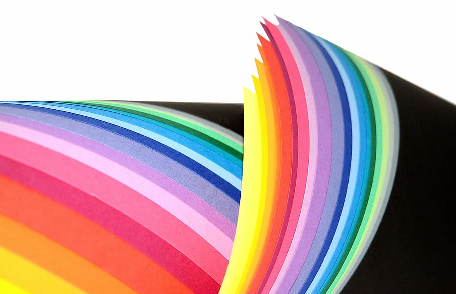 rainbow illustration, paper, colored, screen, the background