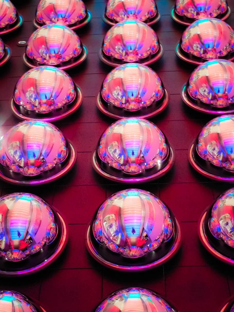 pink, lights, reflective, color, design, backdrop, colorful HD wallpaper