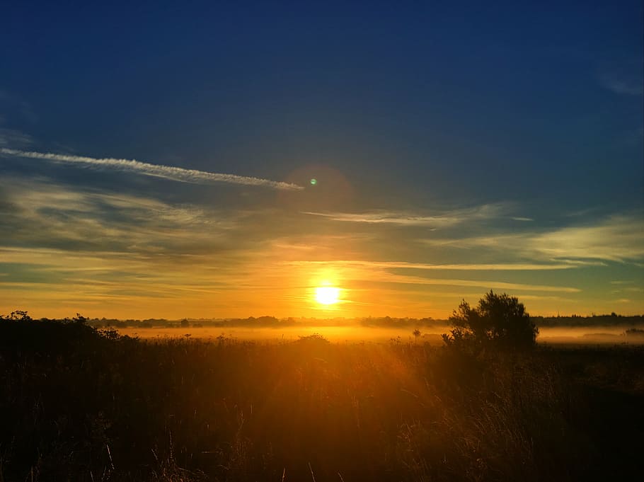 sunrise, orange, clouds, sky, nature, landscape, yellow, red HD wallpaper