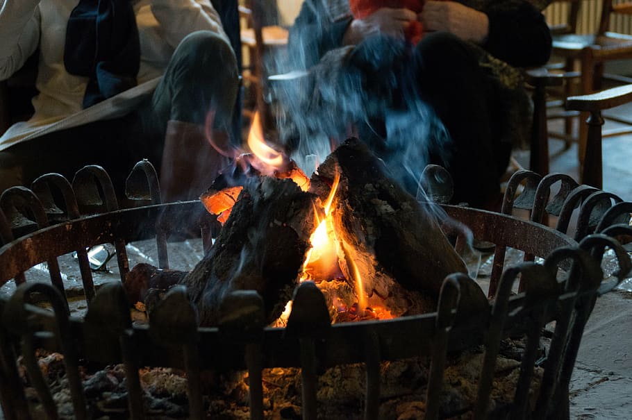 fire, fireplace, flames, hot, enjoy, cosy, heat - temperature HD wallpaper