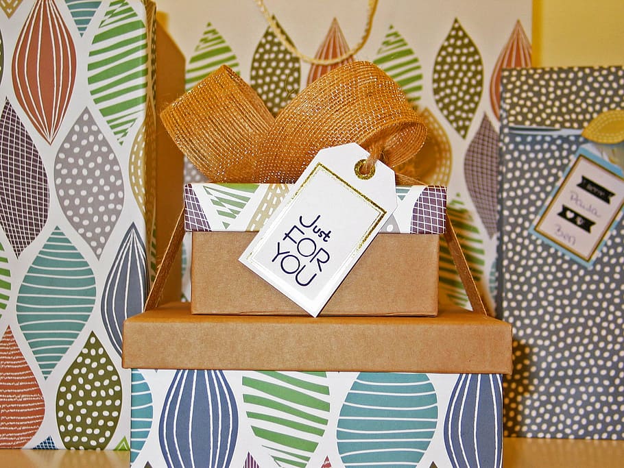Just for you paper, made, loop, give away, gift, birthday, packed HD wallpaper