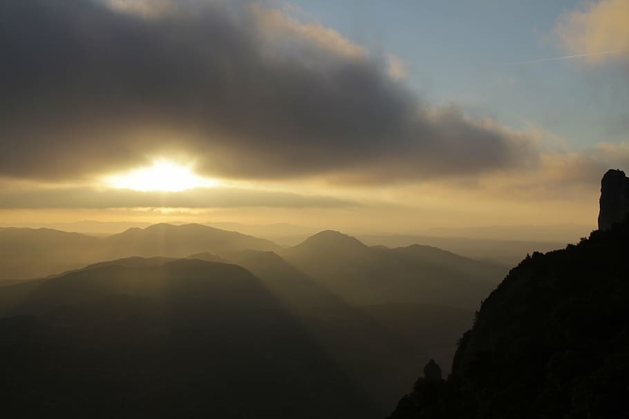 sunrise, mountains, spain, summit, sky, scenics - nature, beauty in nature HD wallpaper