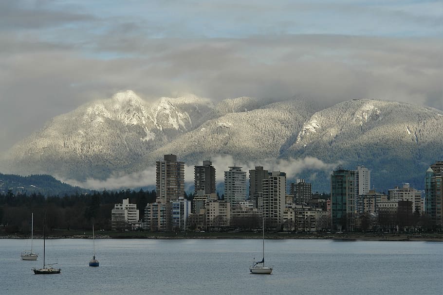 photo of city, water, nautical Vessel, british Columbia, travel Locations HD wallpaper