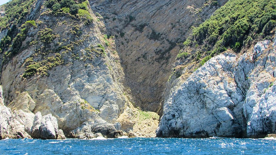 Greece, Skiathos, Rock, Cliffs, Sea, island, nature, wild, landscape HD wallpaper