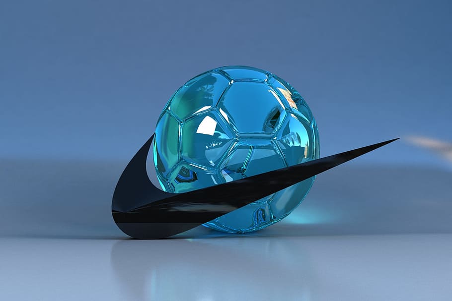 logo, ball, colors, blue, glass - material, studio shot, blue background HD wallpaper