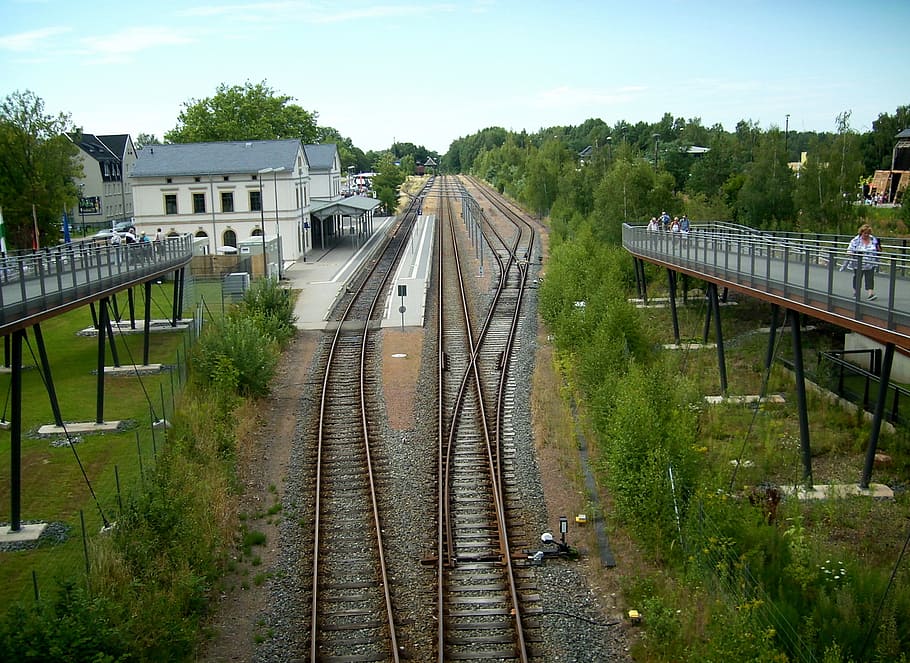 gleise, train, seemed, yield, railway, railway station, railroad track HD wallpaper