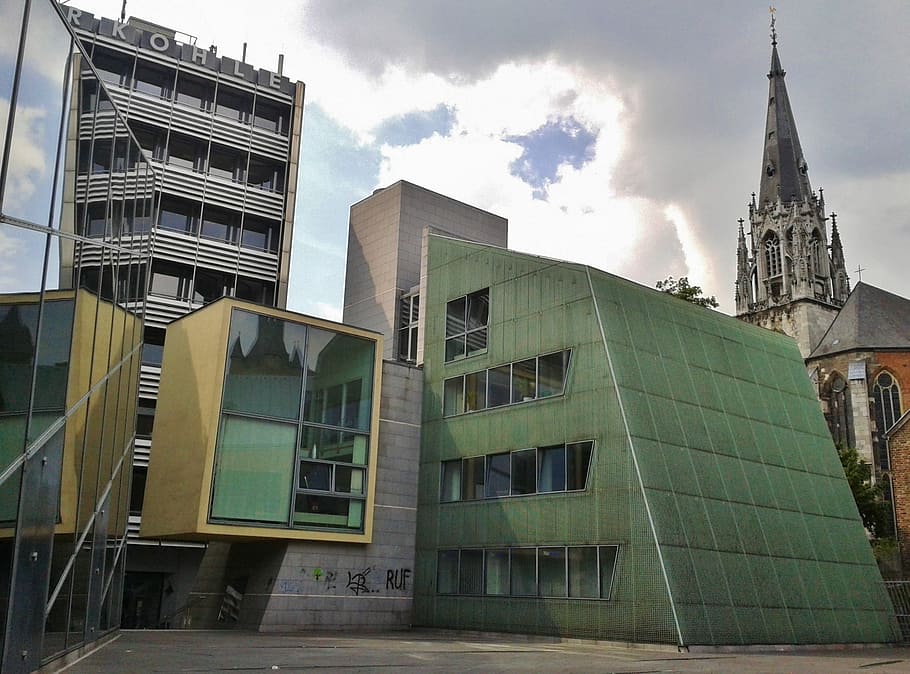 Aachen, Architecture, Building, Modern, facade, futuristic HD wallpaper