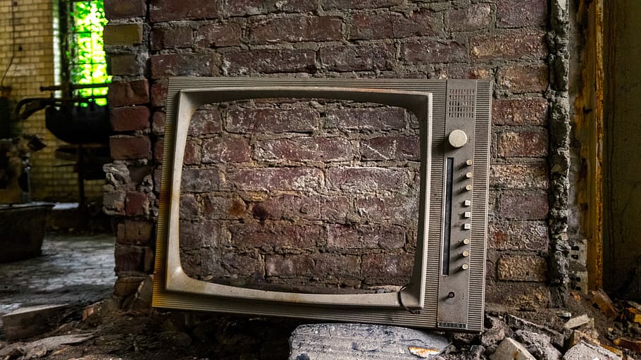 gray TV frame leaning on wall, old, brick, dirty, home, stone HD wallpaper