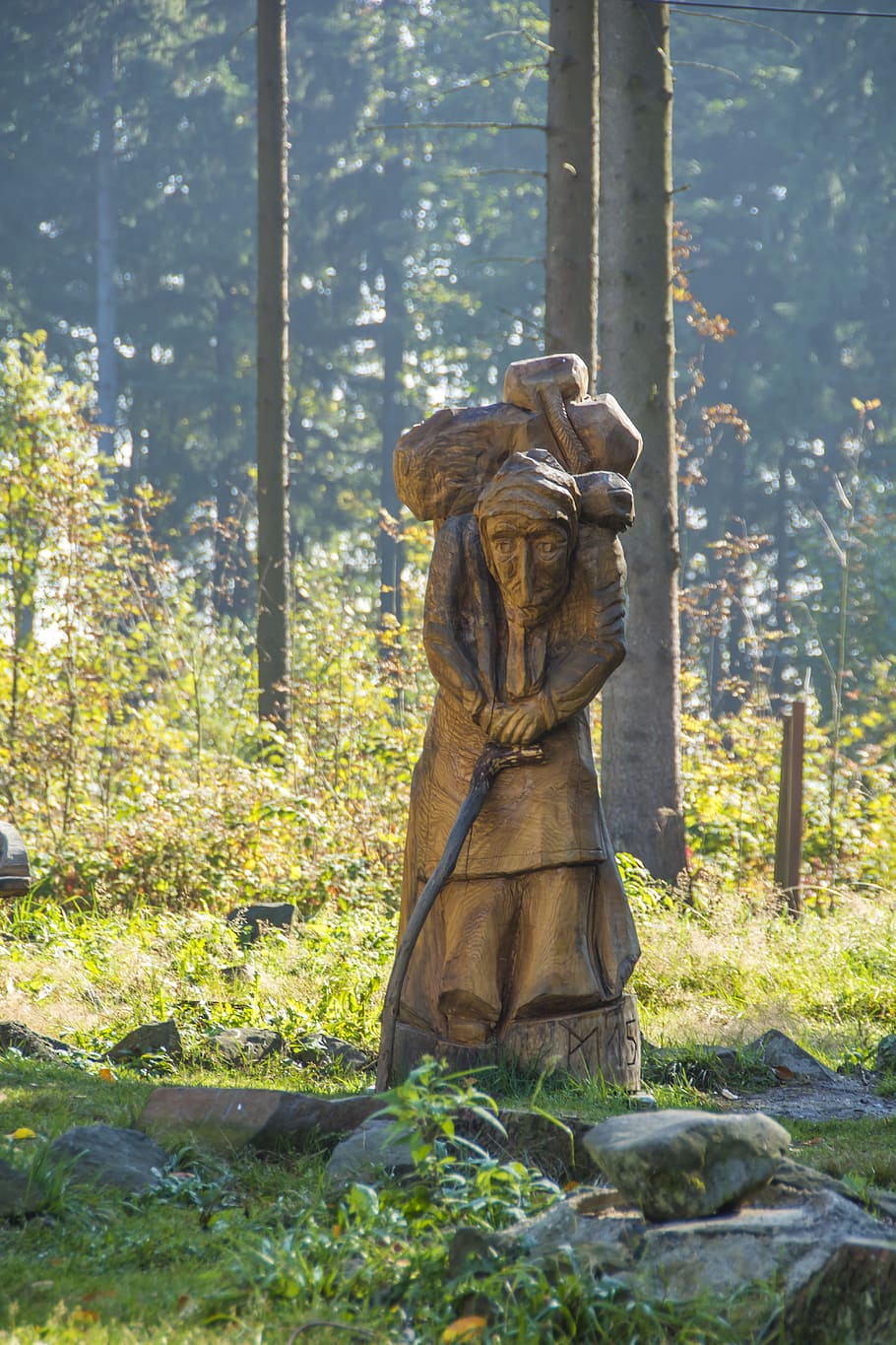 figure, ore mountains, scheibenberg, folk, wood, forest, little man HD wallpaper