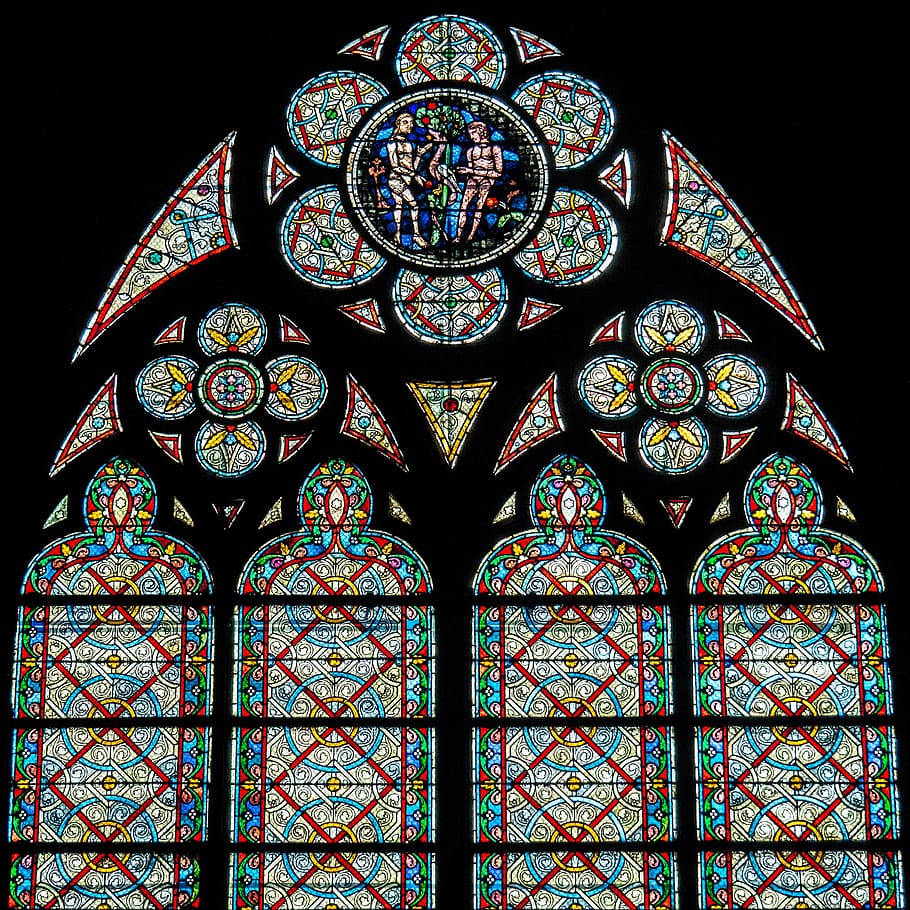 Hd Wallpaper Stained Glass Window Rosette Louvre Cathedral Architecture Wallpaper Flare