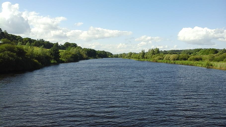 River, Sky, Blue, Ireland, Lush, waterfront, nature, tranquility HD wallpaper