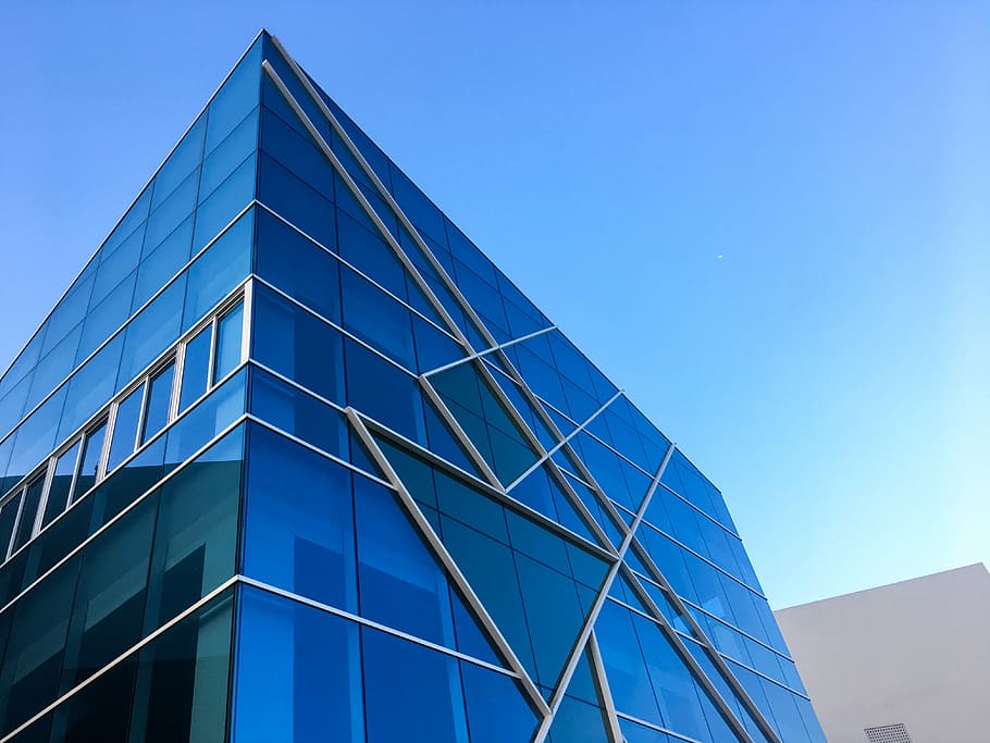 architectural design, architecture, blue sky, building, construction HD wallpaper