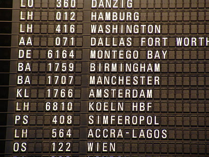 white airport flap signage, flight table, departure, arrival HD wallpaper