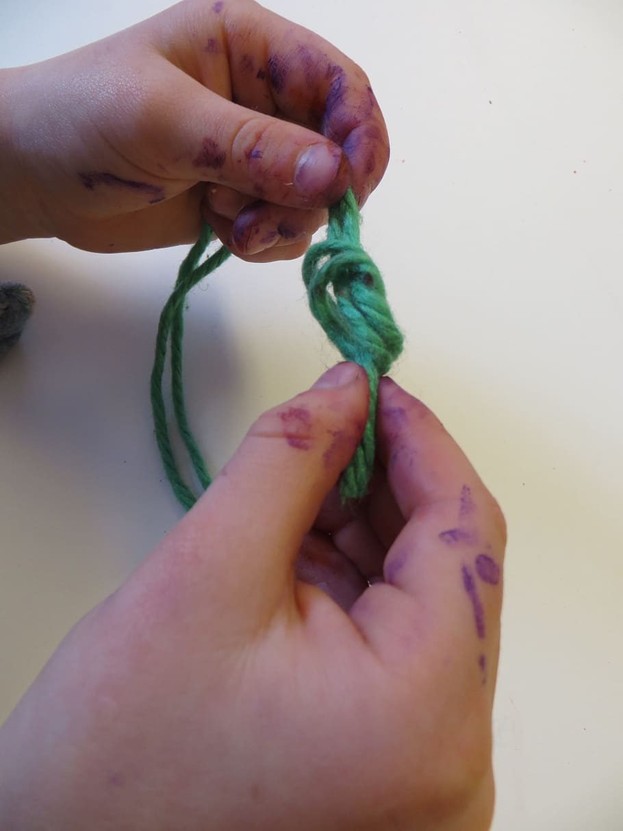 Knot, Yarn, Thread, String, Twine, Cord, tie, craft, loop, hands HD wallpaper