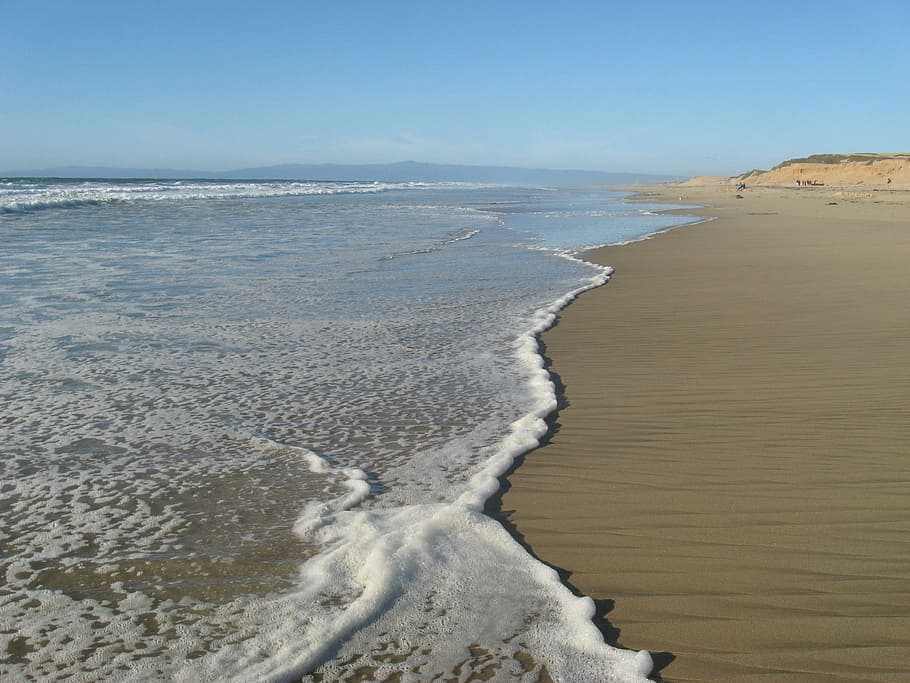 shore, ocean, sand, beach, sea, water, coast, wave, nature HD wallpaper