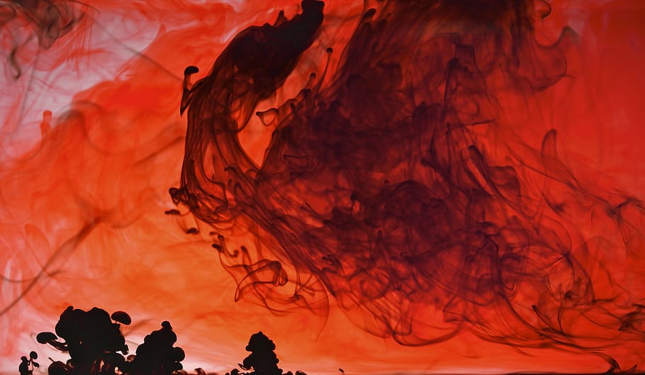 fire, volcano, red storm, lava, eruption, danger, catastrophe red HD wallpaper