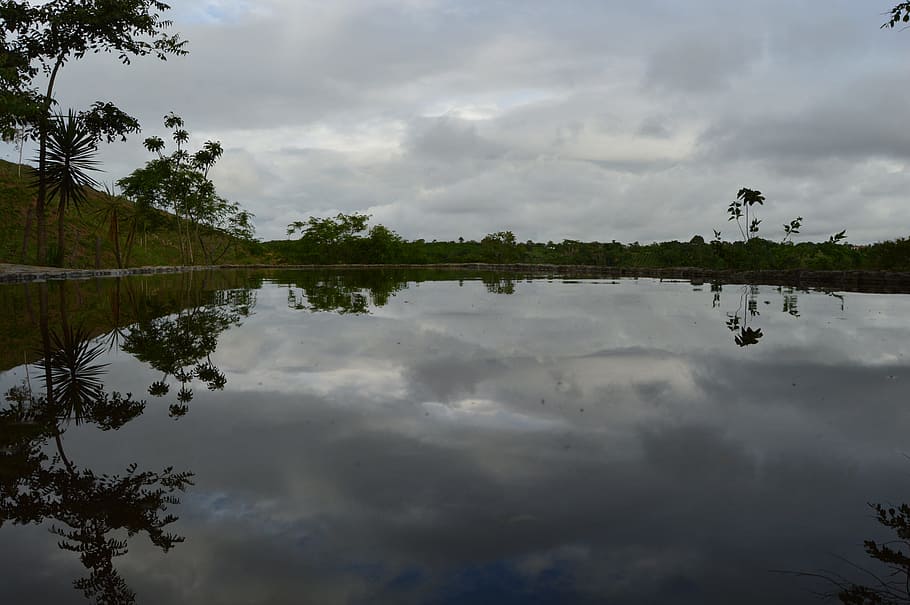 nature, brazil, pool, reflection, cloud - sky, water, lake HD wallpaper