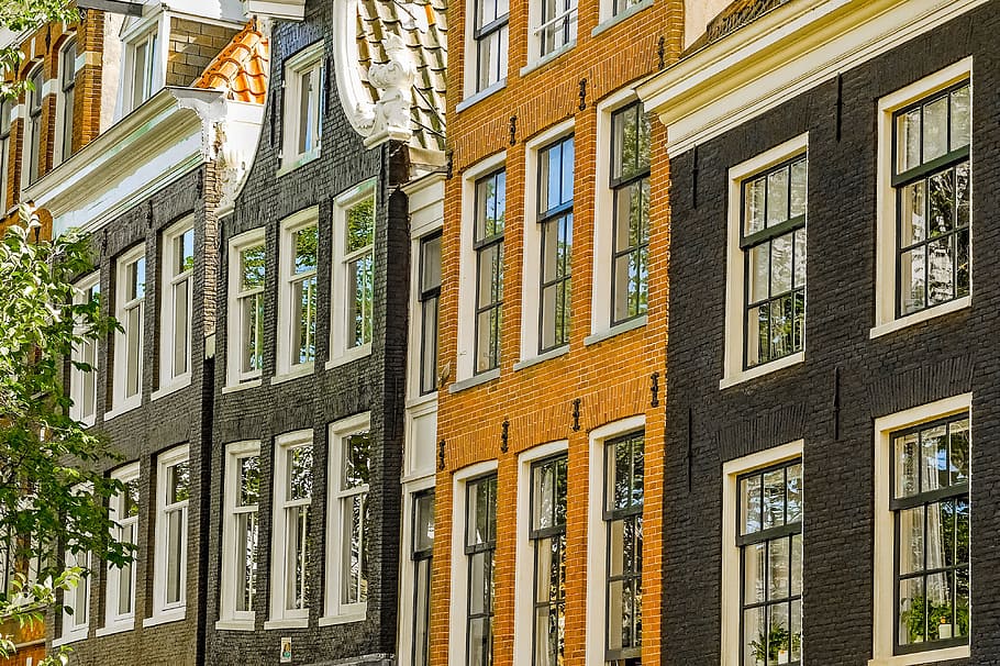 home, house, facade, brick, painted brick, brown, architecture HD wallpaper