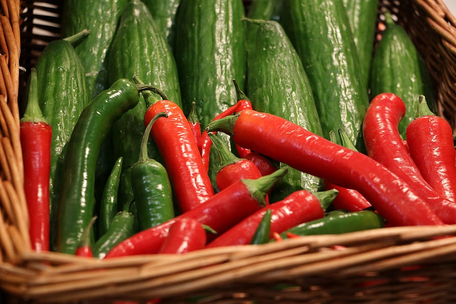 cucumber, basket, vegetables, fruit, frisch, eat, food, nutrition HD wallpaper