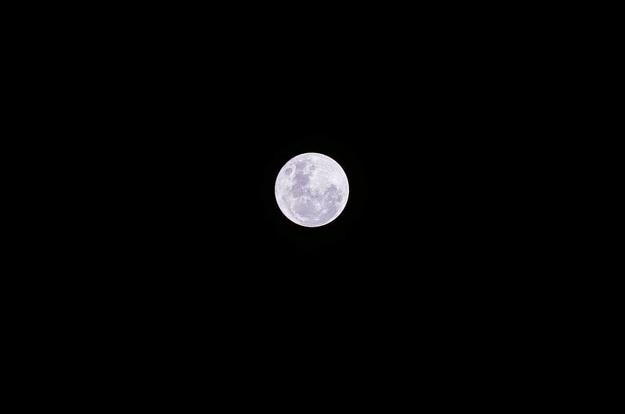 nature, sky, night, moon, full, zoom, telephoto, long exposure HD wallpaper