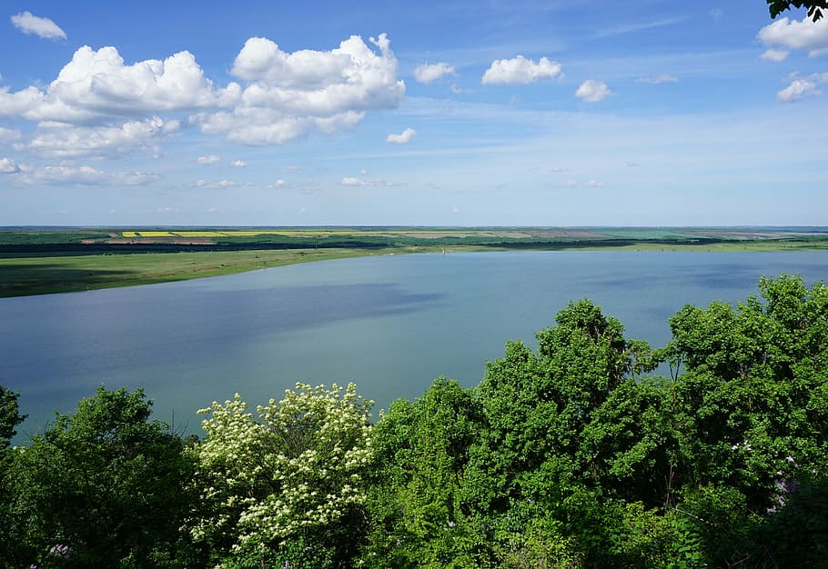 lake, sky, clouds, spring, bulgaria, rabisha, landscape, water HD wallpaper