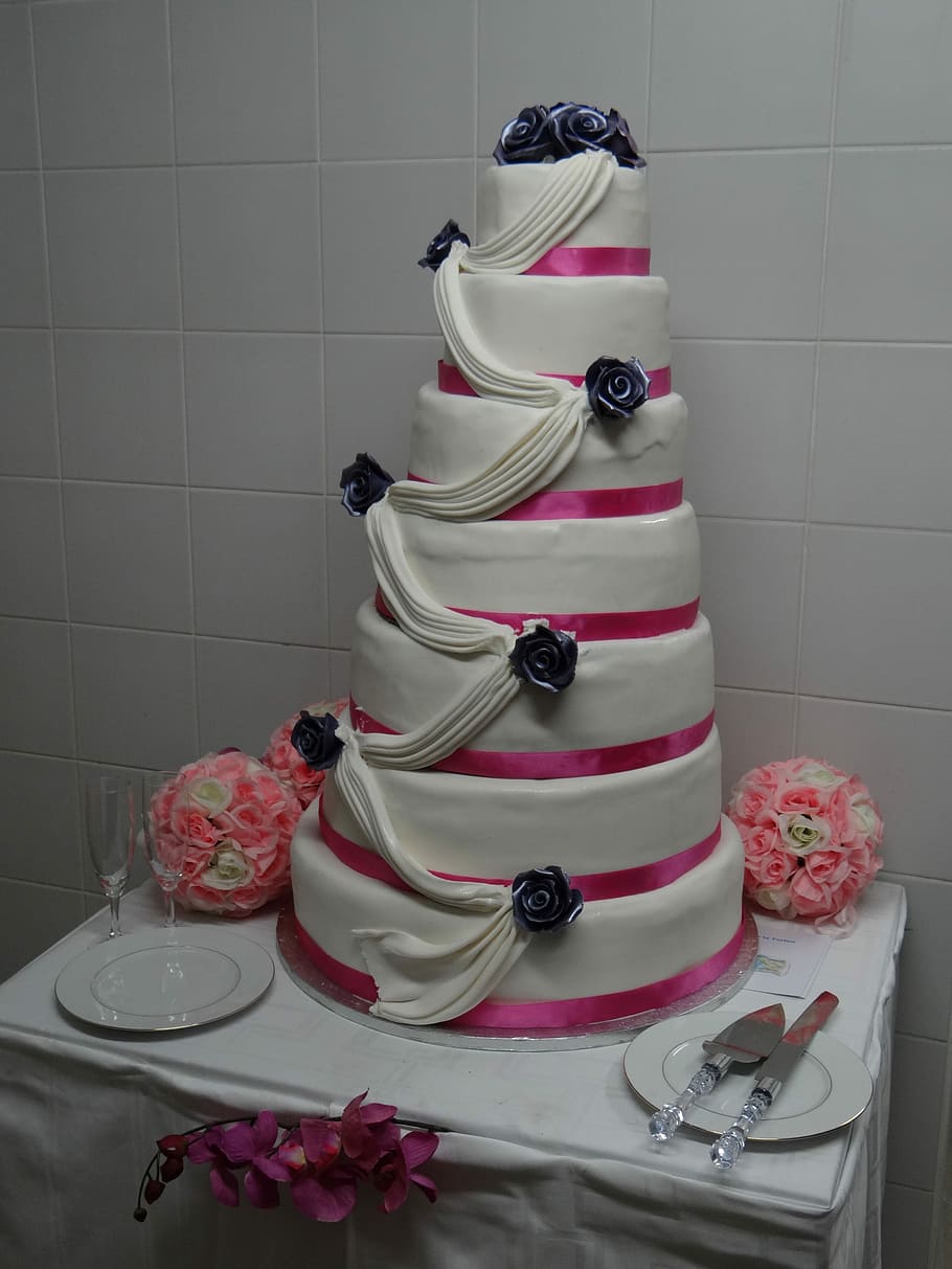 Wedding Cake, Dessert, sweet food, celebration, indoors, baked HD wallpaper