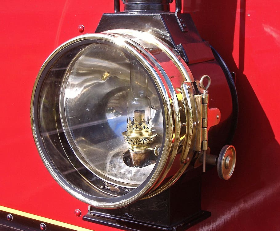 bulb inside round black receptacle, steam locomotive, lighting, HD wallpaper