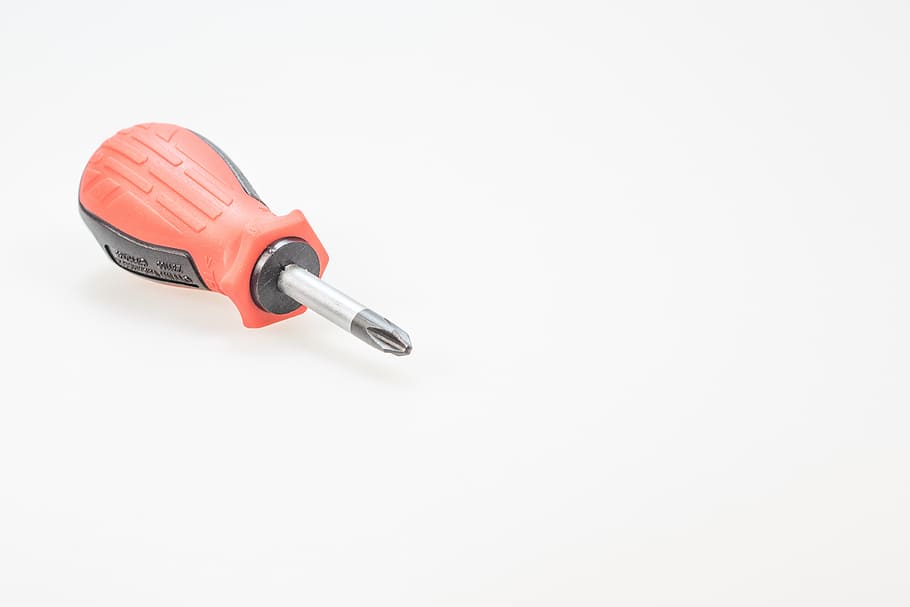 screwdriver, tool, craft, red, phillips, metal, head, background HD wallpaper