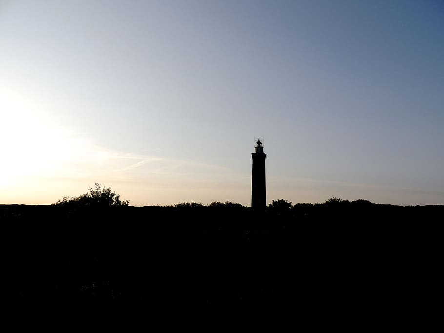 Sunset, Evening, Silhouette, leutturm, tower, lighthouse, direction HD wallpaper