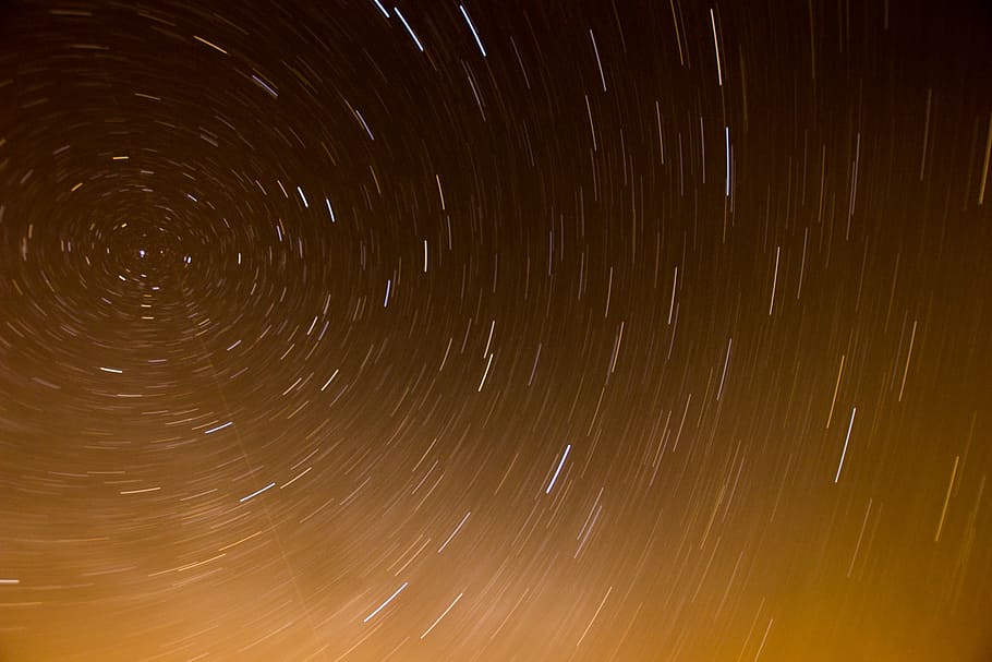 timelapse photography of stars, abstract, circle, trail, long exposure HD wallpaper
