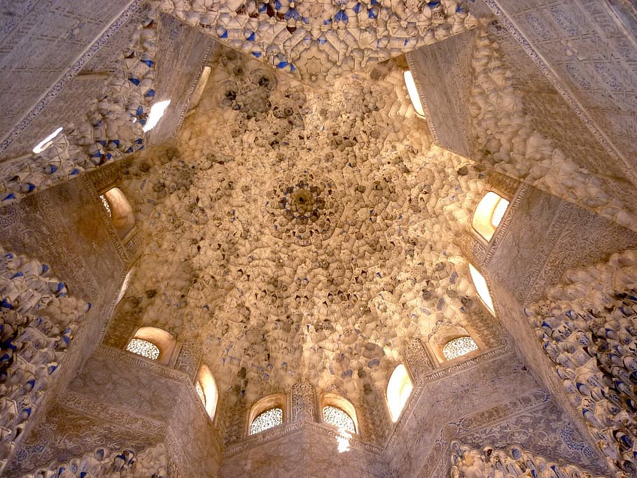 alcazaba, granada, ceiling, architecture, famous Place, high angle view HD wallpaper