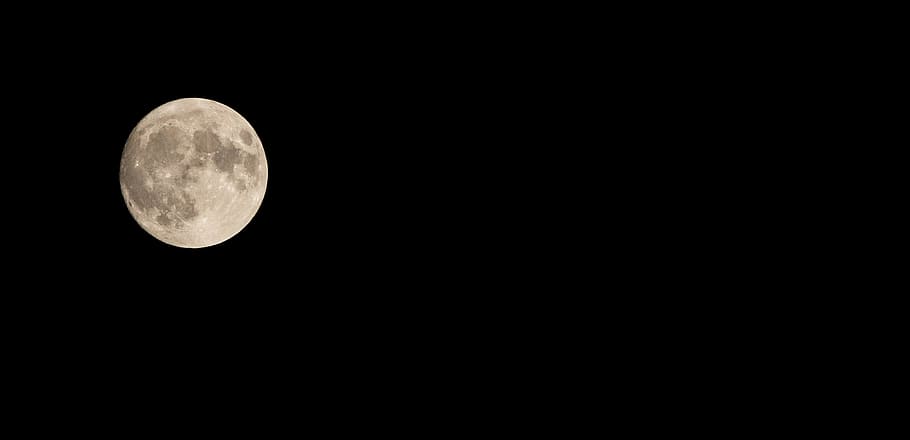 photography of full moon, night, sky, super moon, black, space HD wallpaper