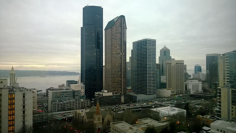 seattle, downtown, building, architecture, urban, skyline, buildings HD wallpaper