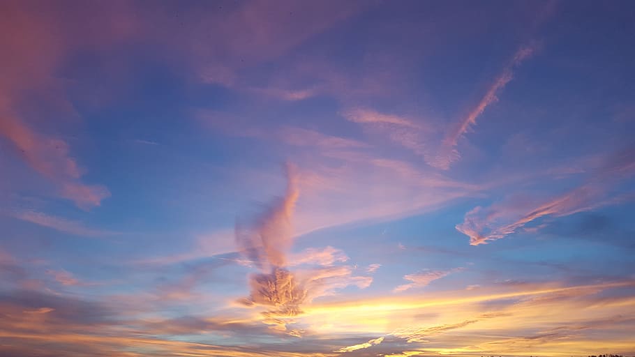 sky, nature, sunset, landscape, weather, cloud - sky, beauty in nature HD wallpaper