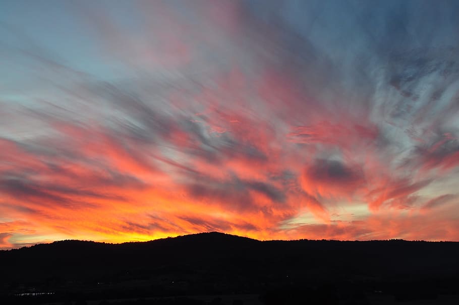 sunset, sky, nature, landscape, evening, outdoor, dramatic HD wallpaper