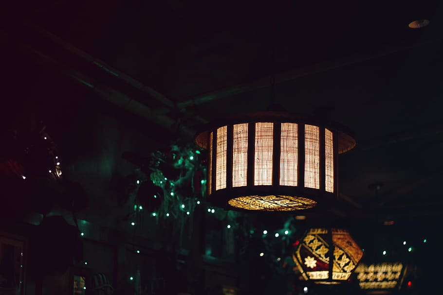 architecture, art, bar, building, ceiling, dark, decorations HD wallpaper