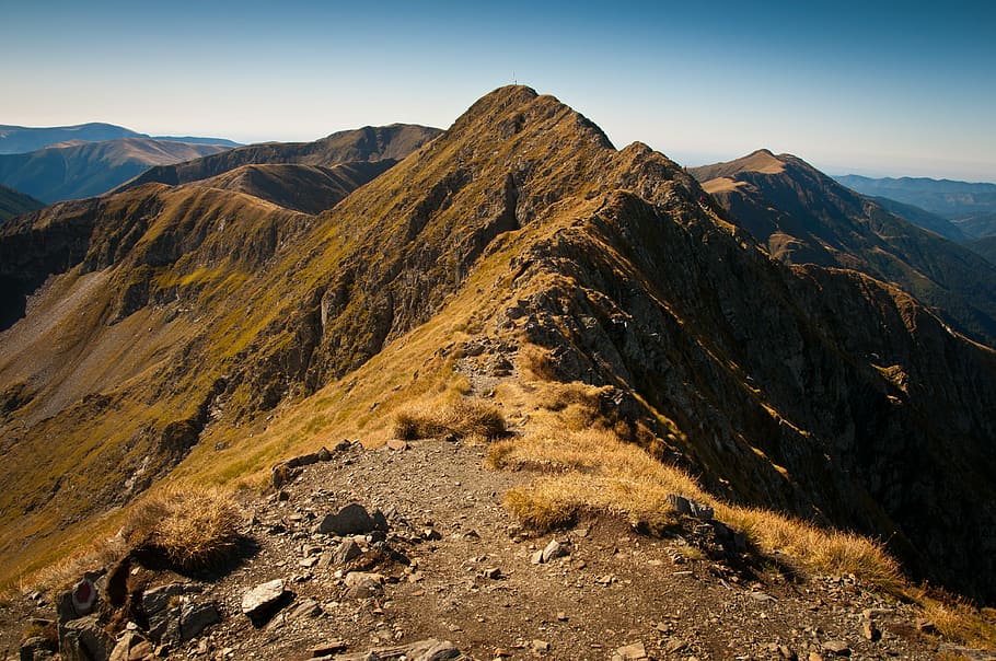 brown mountain, mountains at daytime, peak, ridge, landscape HD wallpaper