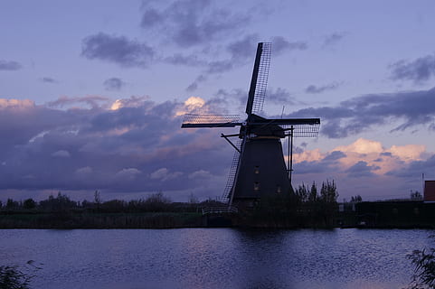windmill, sky, wing, building, windräder, wind power, dutch windmill HD wallpaper