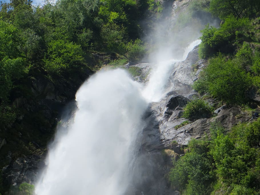 waterfall, flow, murmur, plunge, nature, waters, partschins HD wallpaper