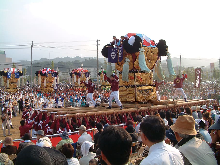 drum stand, festival, niihama taiko festival, man festival, HD wallpaper