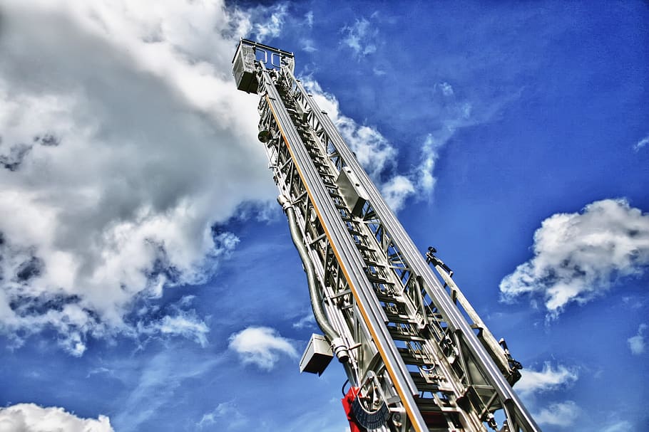 ladder, sky, hdr, cloud - sky, low angle view, architecture HD wallpaper