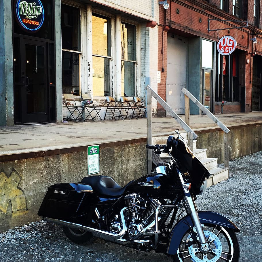 harley, davidson, motorcycle, harley-davidson, city, architecture HD wallpaper