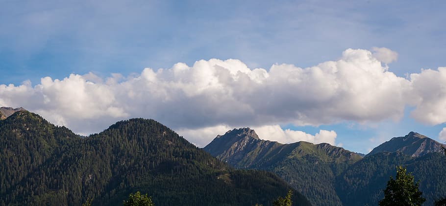 mountains, mountain peaks, landscape, nature, sky, view, outlook HD wallpaper