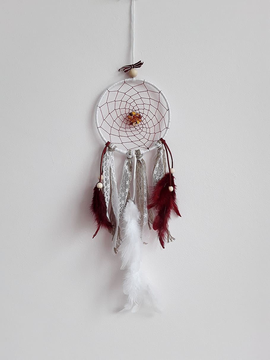 dreamcatcher, feathers, ethnic, native, indian, decoration, HD wallpaper