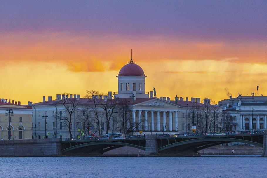 st petersburg, stroll, city, evening, beauty, landscape, august HD wallpaper