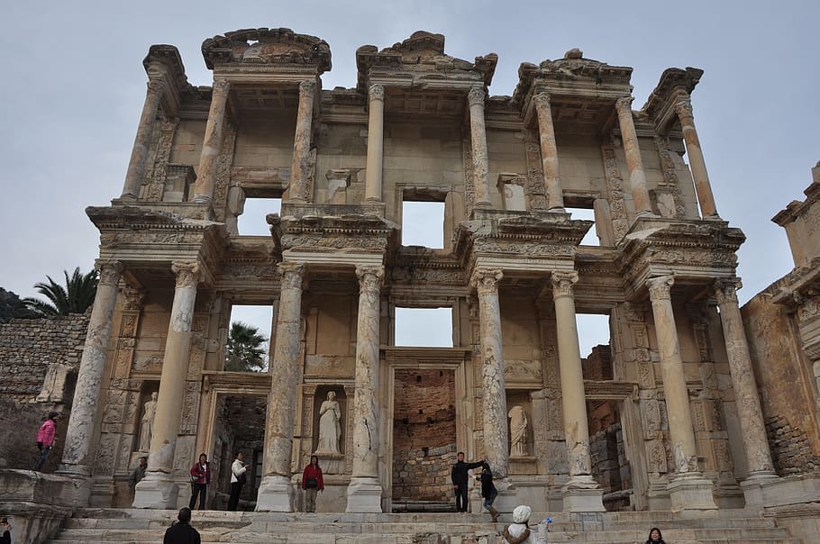 efes, ephesus, ephesus library, history, the past, architecture HD wallpaper