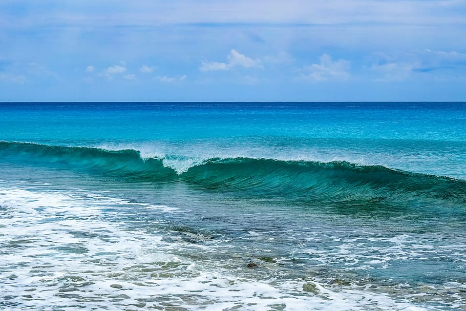sea waves during day time, seascape, surf, sky, clouds, horizon HD wallpaper