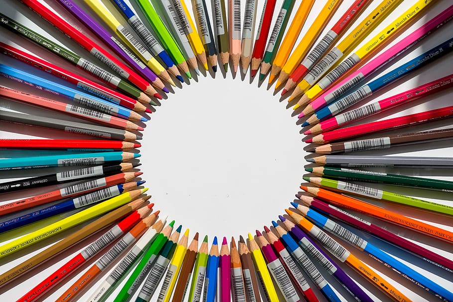 Colored Pencil, Usd, Color, Pencil, array, circle, multi Colored, HD wallpaper